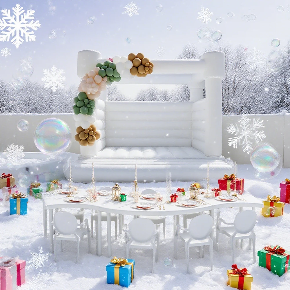 

Надувной батут-горка с горкой и встроенным вентилятором