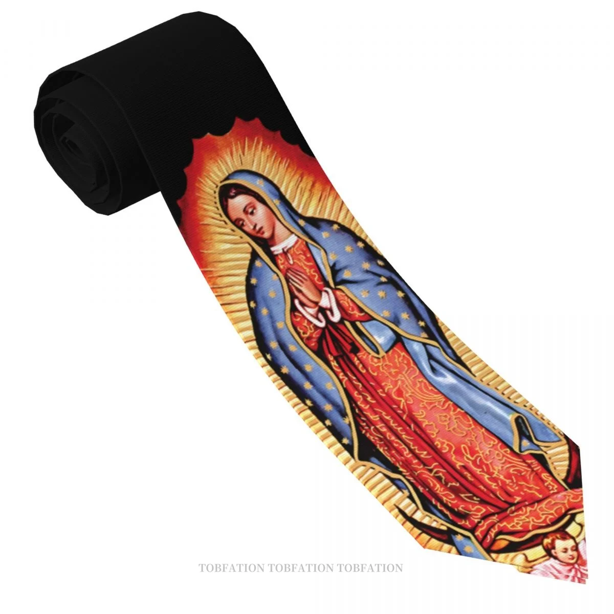 Our Lady Of Guadalupe Virgin Mary Jesus New 3D Printing Tie 8cm Wide Polyester Necktie Shirt Accessories Party Decoration