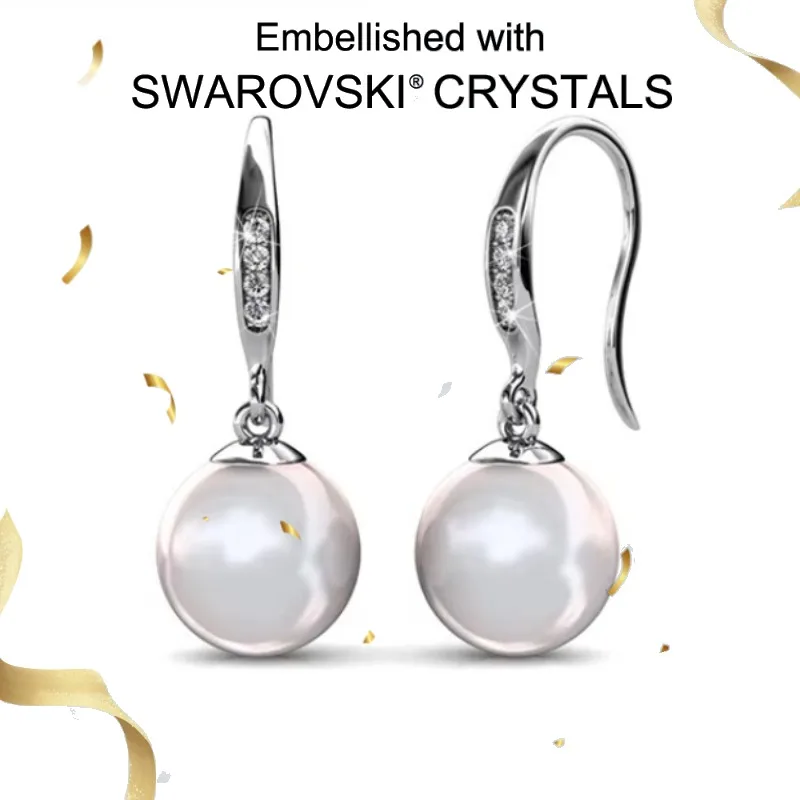 

Daisini Cultured Pearl Drop Earrings with Swarovski Crystals for Women 925 Sterling Silver Earrings Wedding Jewelry 2025 New