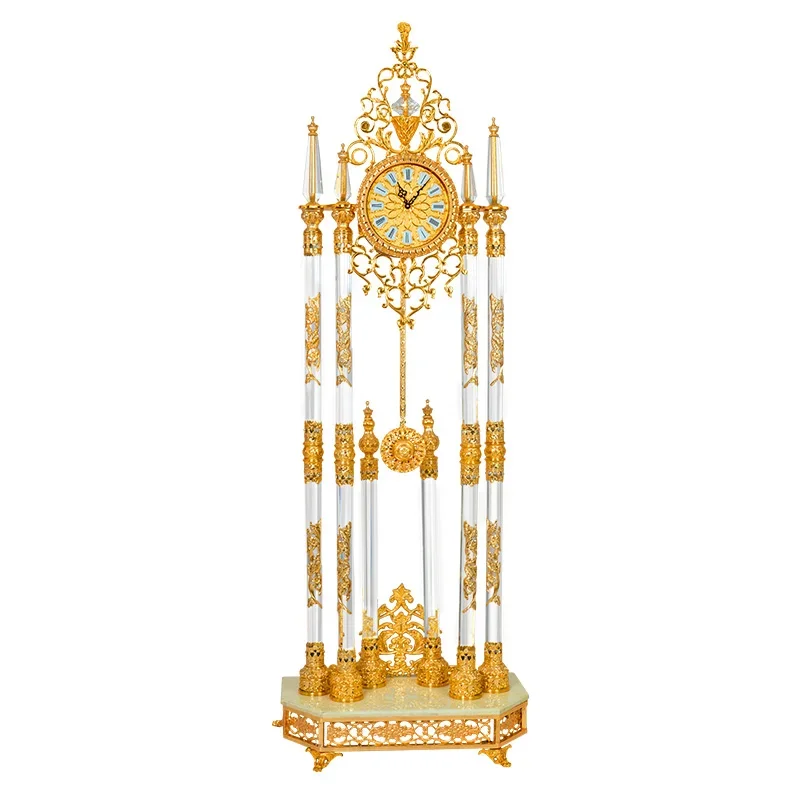 

Floor Clock Gold Retro Floor Clock Luxury Antique Style Metal Floor