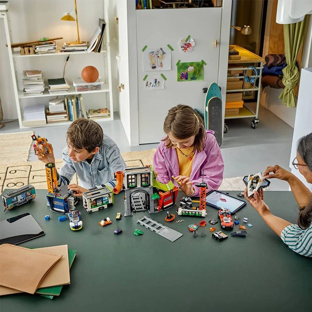 1941PCS 신제품 도시 통합 지휘탑 건설 크레인 어린이용 60473 블록 장난감