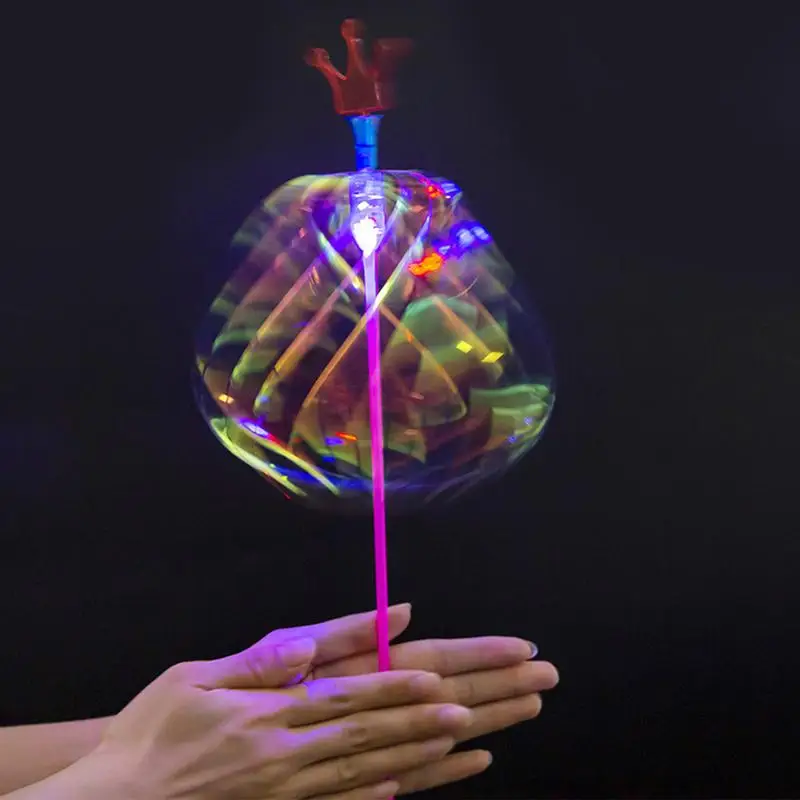Light up Rainbow Twirler Rainbow Magic Glowing Twirler Bubble Wand Interactive Toys Wand Stick Rotating Bubble Toys for Kids