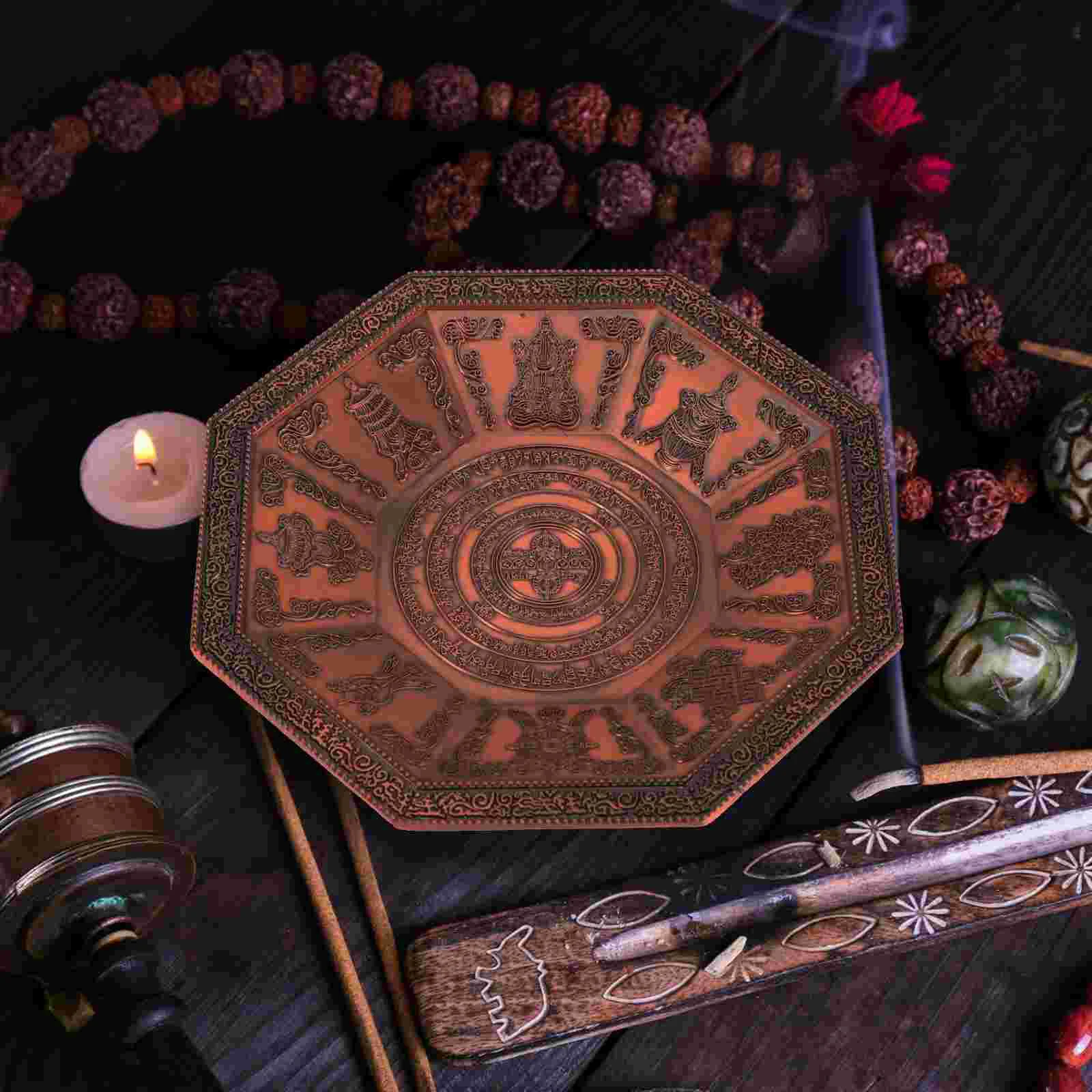 Octagonal Cigarette Offering Plate Smoke Fire Tribute Dish Multifunction Puja Versatile Iron