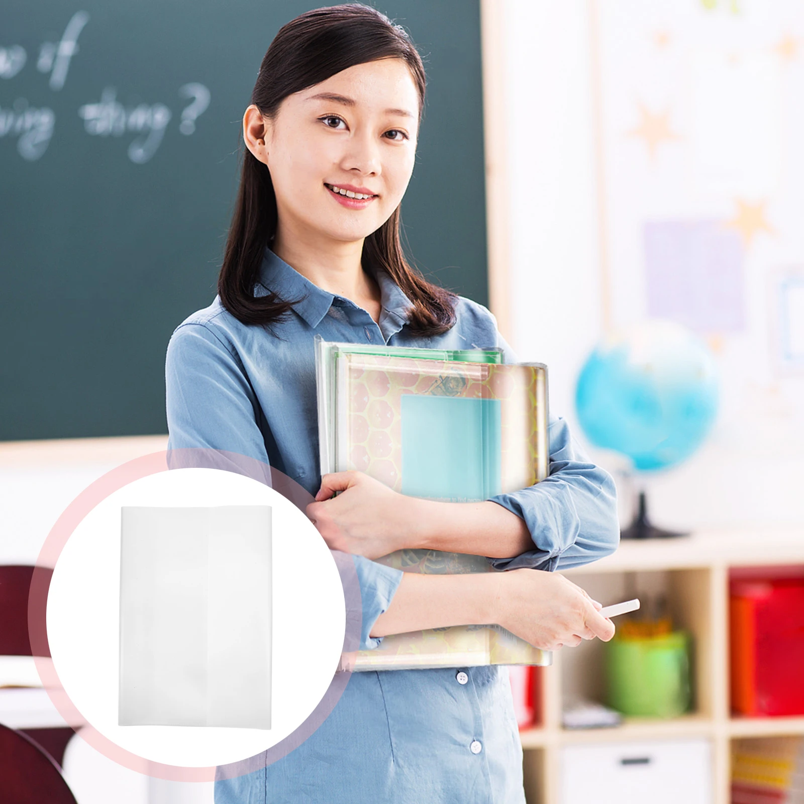 5pcs Waterproof Book Cover Transparent Plastic Protective School Books Cover Film PP Material Easy to Use