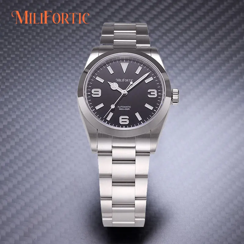 Milifortic Explorer Homage S093 Watches 36mm Climbing NH38 Automatic GADA Stainless Steel Bracelet Watch