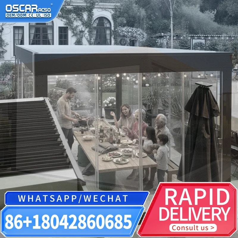Adjustable Motorized Aluminum Pergola with Remote Control for Villa Backyard Poolside Garden pergola