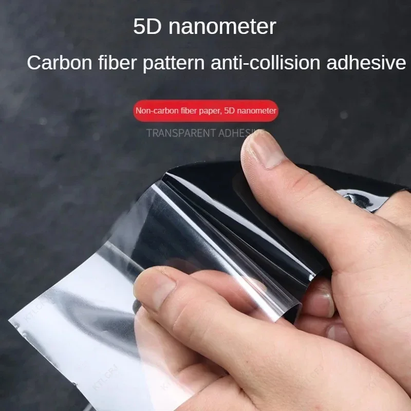 Nano Carbon Fiber Car Sticker DIY Paste Protector Strip Auto Door Sill Side Mirror Anti Scratch Tape Waterproof Protection Film