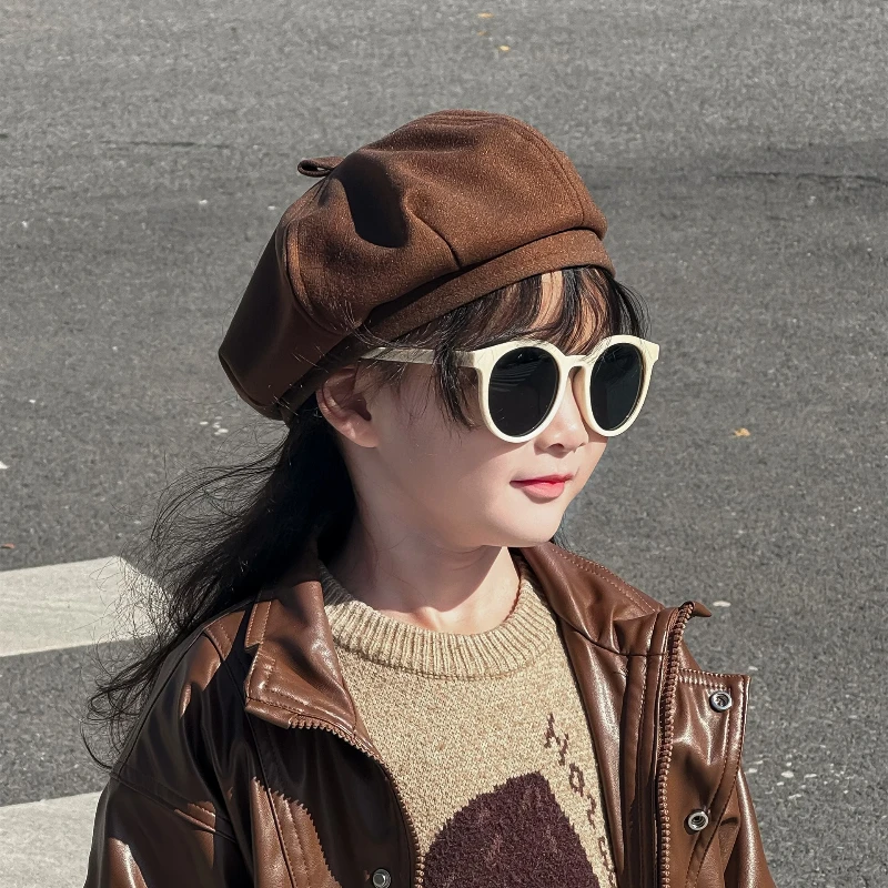 Kids Beret Hat Fashionable Painter Cap Baby Pumpkin Hat Parent Child Style Autumn Winter