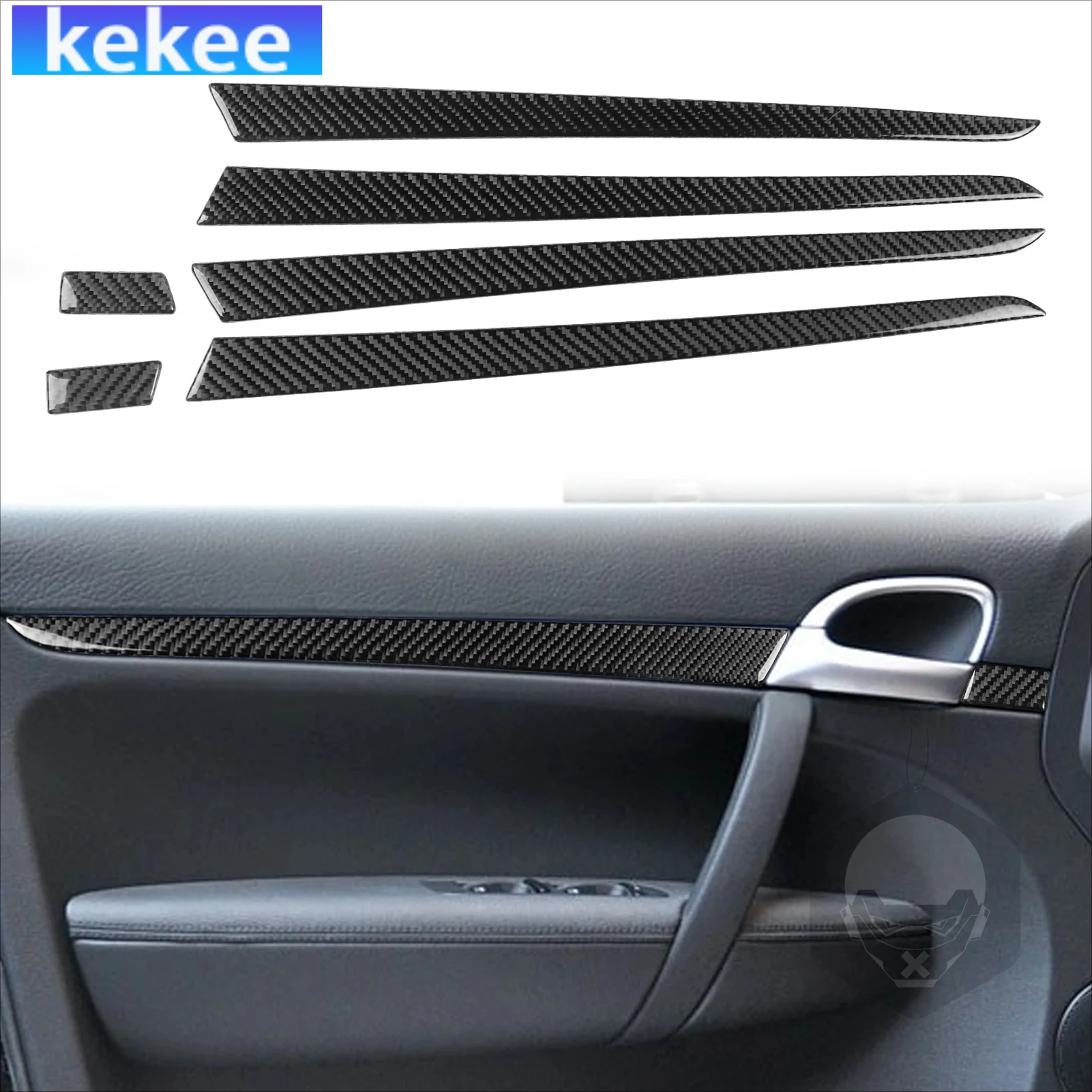 

For Porsche Cayenne S GTS Turbo 2003-2010 Carbon Fiber Door Handle Armrest Panel Interior Cover Stickers Car Accessories Trim