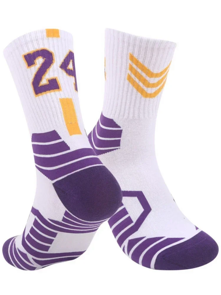 Elite Mid-calf Basketball Socks Men Bottom Running Children Sports Men Sweat-absorbent Badminton long socks Dacron Bag Summer