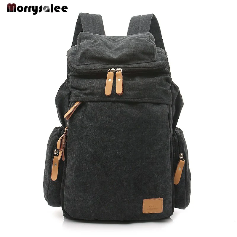 

2024 New Man Backpack Man Fashion Canvas Bag Student Bag Travel Bag Solid Bag Arcuate Shoulder Strap Soft Handle Casual Fashion