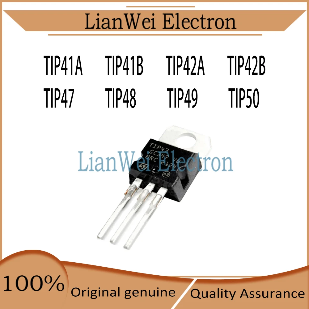 

(10 Piece)100% New TIP41A TIP41B TIP42A TIP42B TIP47 TIP48 TIP49 TIP50 IC Chipset TO-220