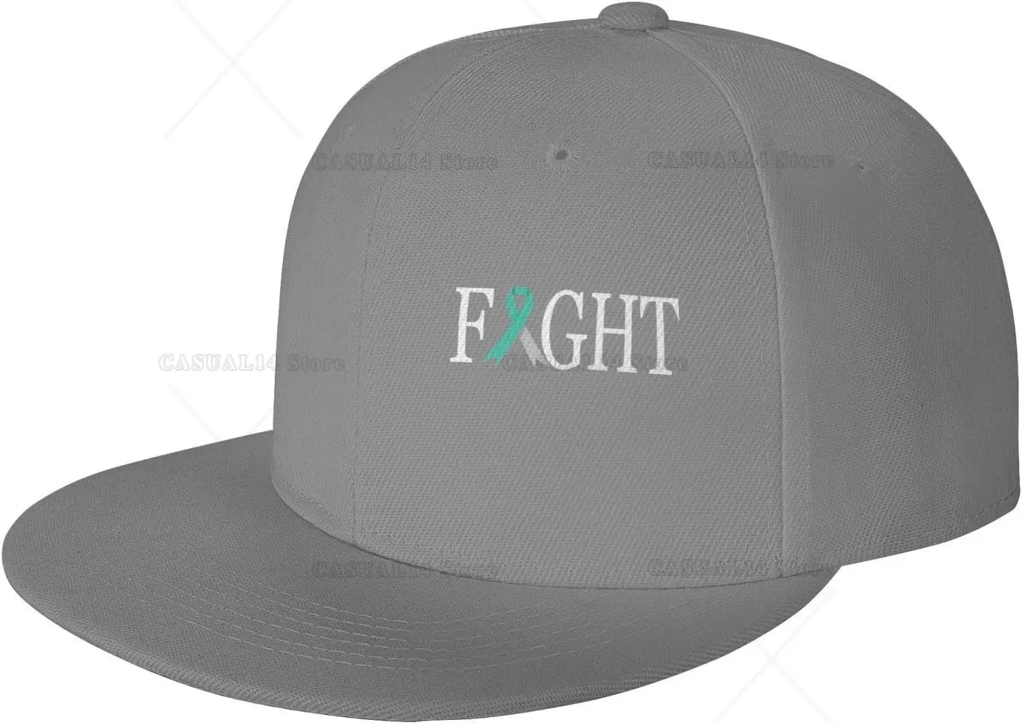 

Fight Cervical Cancer Awareness Flat Cap Classic Adjustable Baseball Caps for Men Women Gray