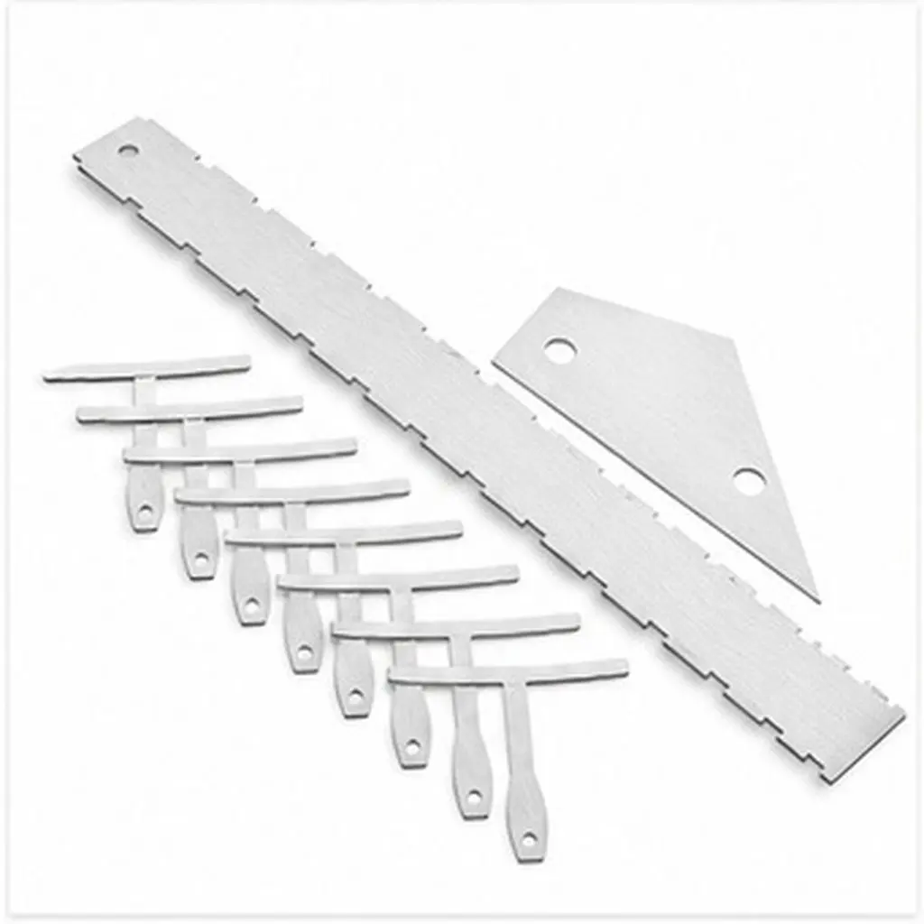 12Pcs Precision Guitar Measurement Kit String Action Ruler Radius Gauge Fret Rocker Straight Edge for Guitar Bass Repair Tuning
