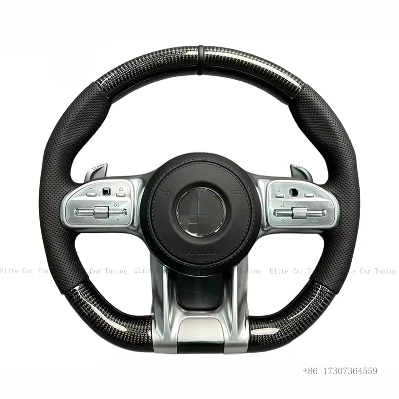 Steering Wheel for Mercedes GT W190 C190 W205 C205 W166 X167 W177 W290 W217 C217 W222 C63 E63 S63 G63 GT63 GLE63 (Customizable)