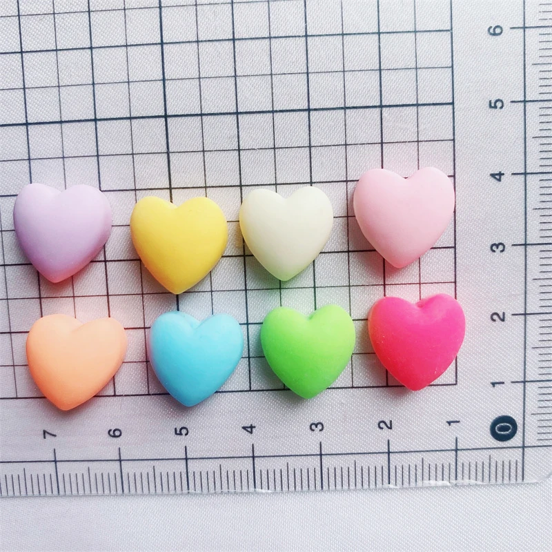 50/100pcs 3D Colorful Love Resin Hand-made DIY Jewelry Accessories Mobile Phone Diy Hairpin Craft Decoration Creative Material