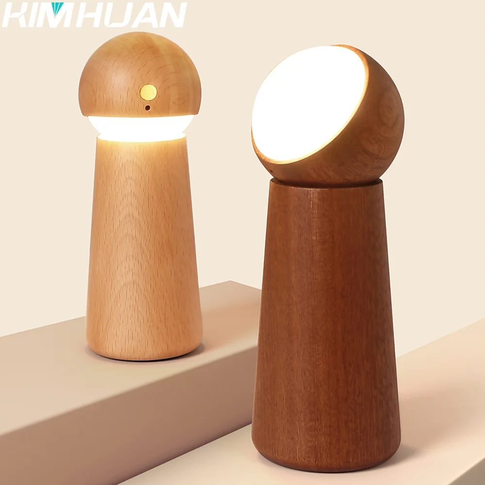 

Creative Mushroom Table Lamp 2024 New Voice-Activated Lamp Ambient Light Solid Wood LED Table Lamps