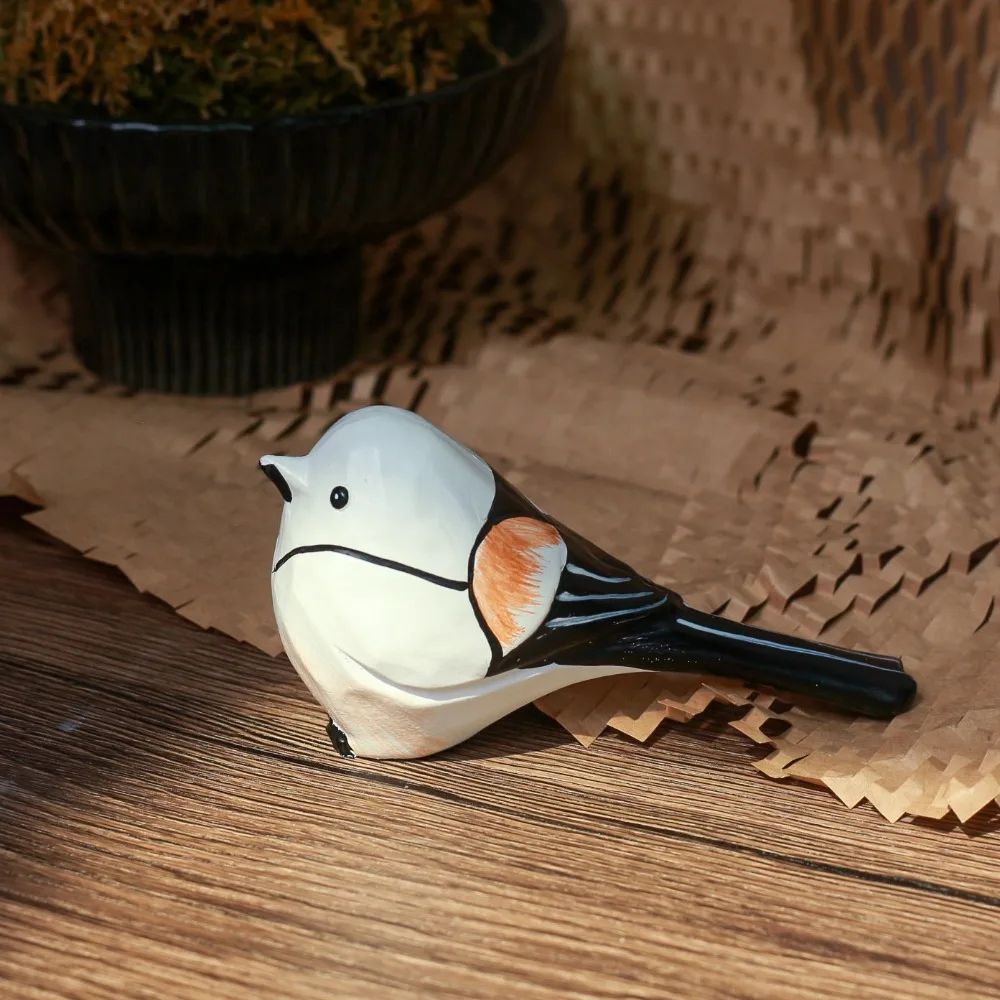 

Garden Courtyard Decoration Fat Chirp Bird Cute Handmade Ornament Resin Long-tailed Tit Home Small Decoration