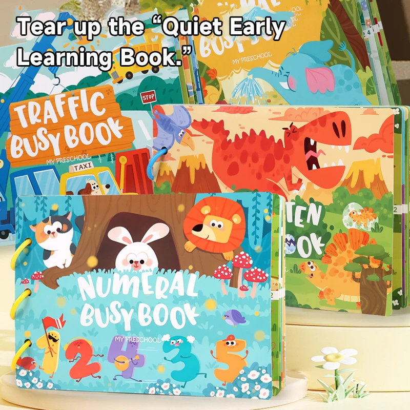 

Montessori Quiet Book Baby Educational Activity Busy Board Children Toy Animal Numbers Matching Puzzle Game Picture Books Toys