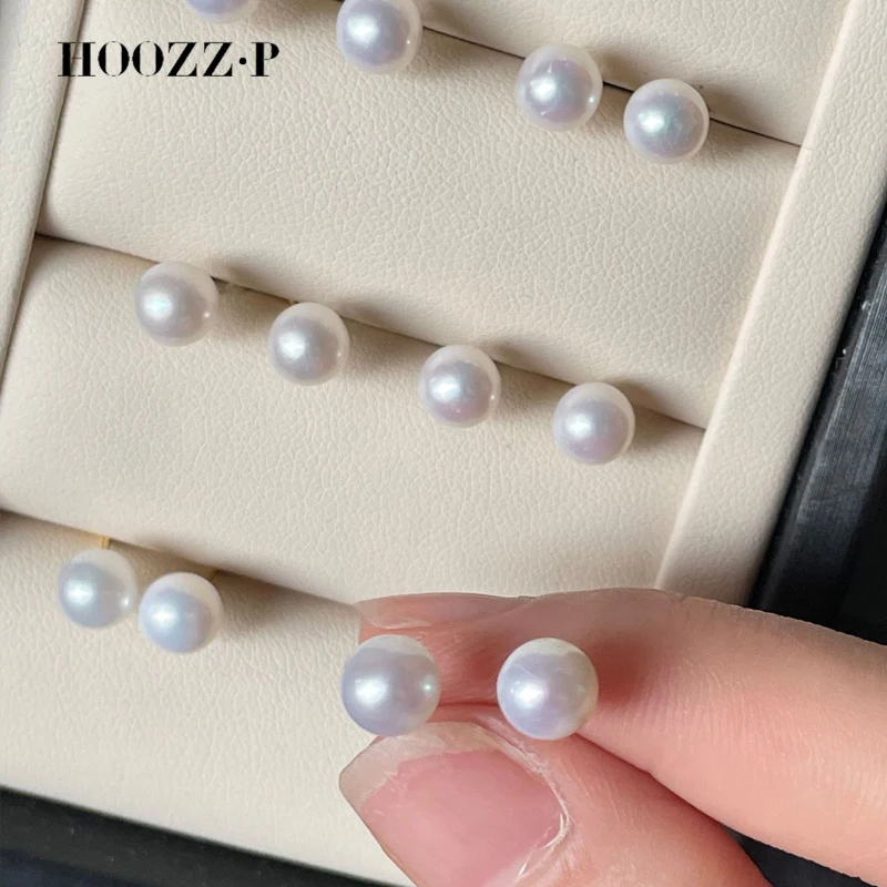

HOOZZ.P Freshwater Cultured Pearl Earrings 6-7-8mm AAAA Quality S925 Silver Gold Plated White Pink Lavender Classic Fine Jewelry