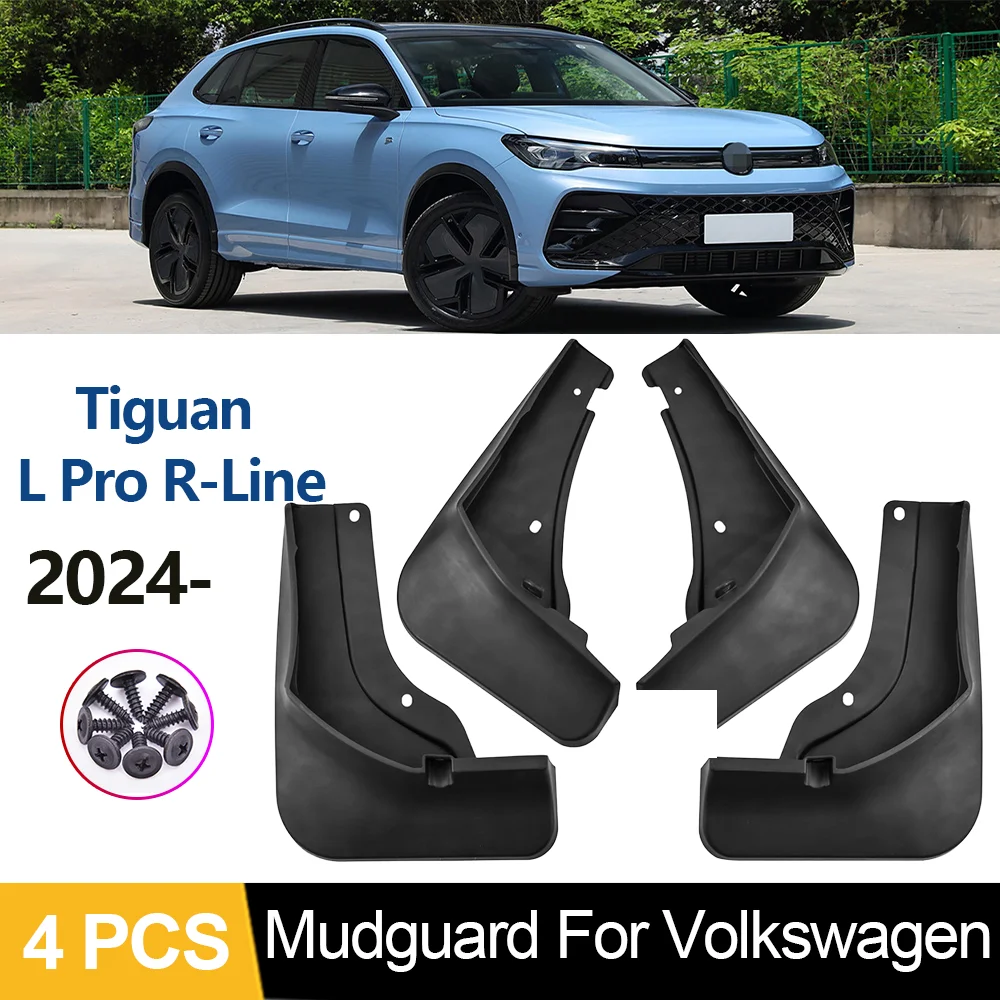 

Set No drill splash guards Mud Flap Mudflaps For Volkswagen VW Tiguan L Pro R-Line 2024 Mudgurads Front Rear Fender For Cars