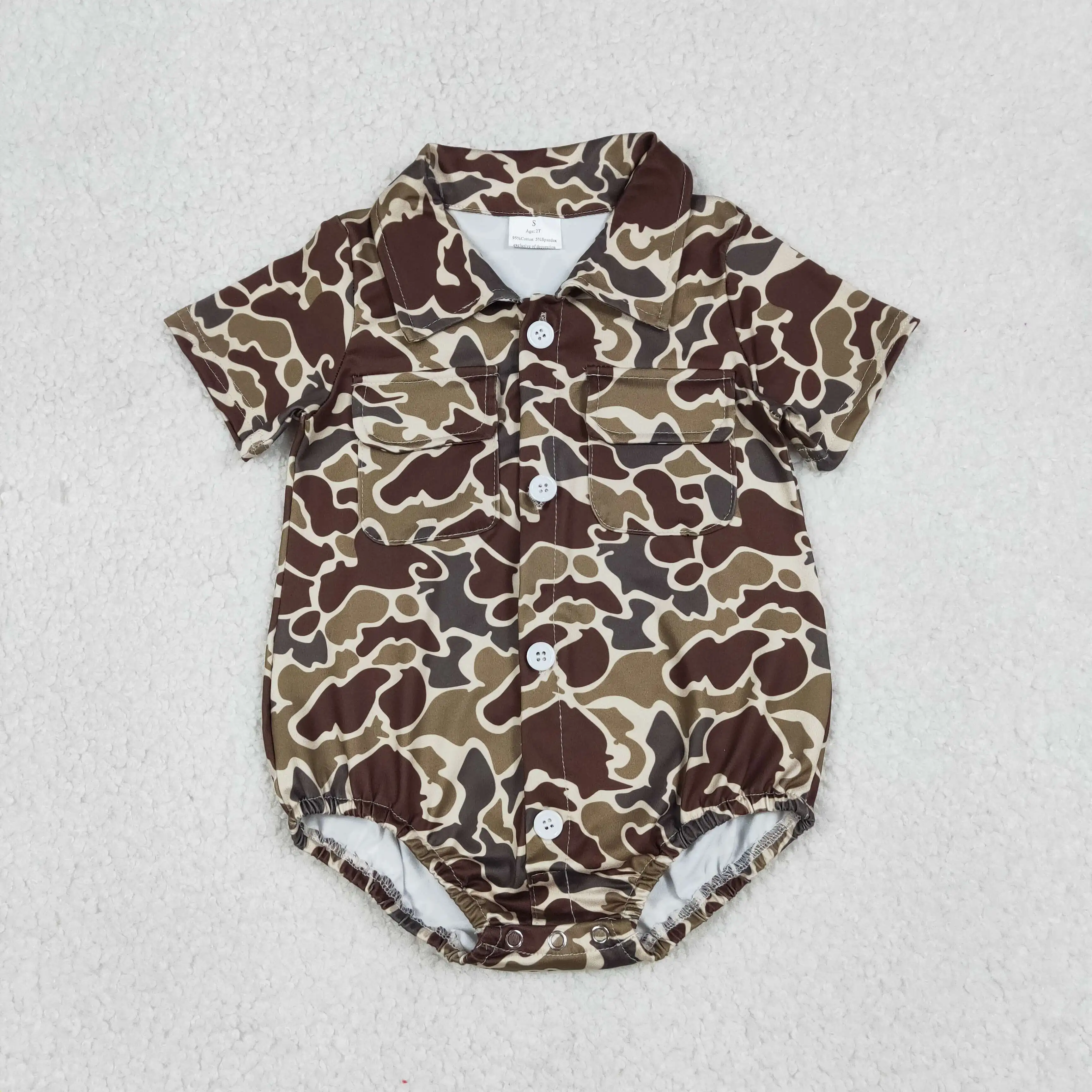 

z0107-06 SR3659 Wholesale baby rompers kids clothes boy camouflage short sleeve romper boutique children clothing