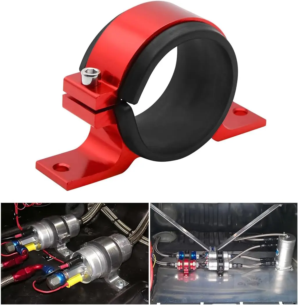 Dual Twin Fuel Pump Mount Bracket 60MM & Fuel Filter Clamp 60mm Cradle for Car Modified