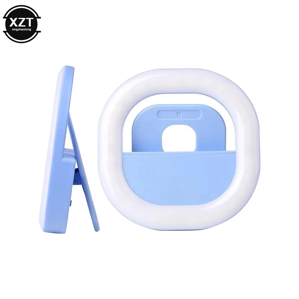 ไฟเติมสำหรับโทรศัพท์มือถือไฟ LED แหวนสำหรับเซลฟี่สด USB ชาร์จไฟได้สำหรับการประชุมทางวิดีโอขนาดเล็กพร้อมคลิป