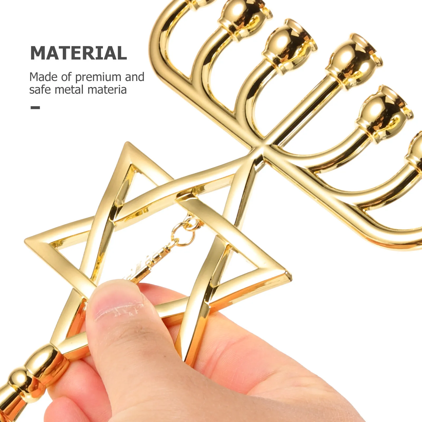 

7-Branch Menorah Metal Candlestick Vintage Hanukkah Decor For Desktop Home Dining Table Religious Jewish Ornament