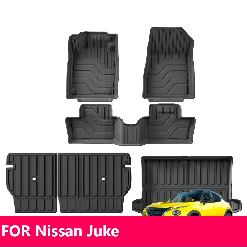 

FOR Nissan Juke 2020-2024 Car Floor Mats TPE 3D All Weather Trunk Liner Black