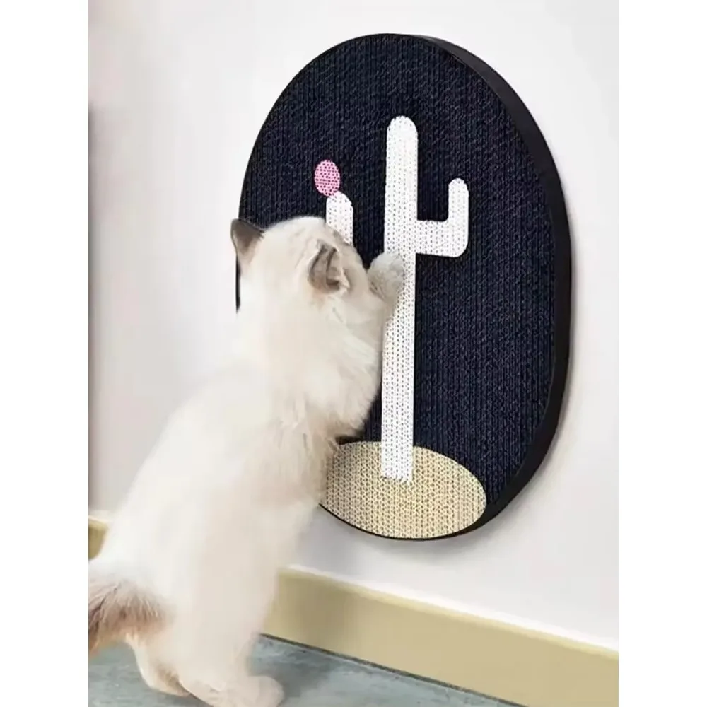 Cat Scratch Pad with Cactus Pattern, Cat Scratcher Corrugated Cardboard, Stick on Floor Door as Cat Scratch Furniture Protector