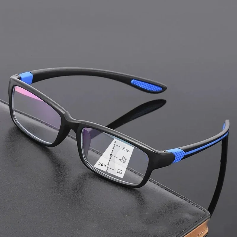 TR90 Multifocal Reading Glasses Blue Light Blocking Near Far Presbyopia Men Women Vintage Fashion HD Vision Eyewear 0 To +4.0