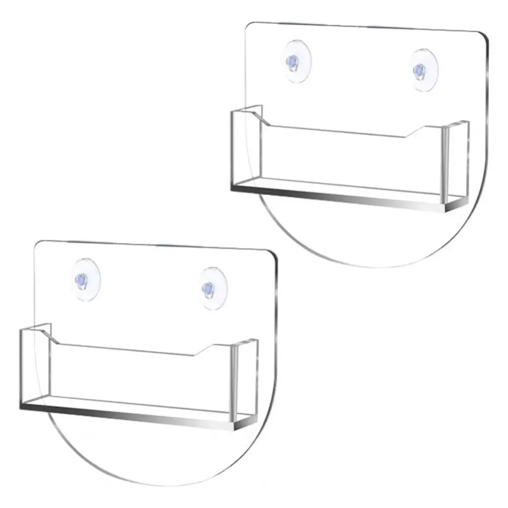 Acrylic Business Card Holder Suction Cups Space-saving Business Card Display Stand Easy Installation Transparent