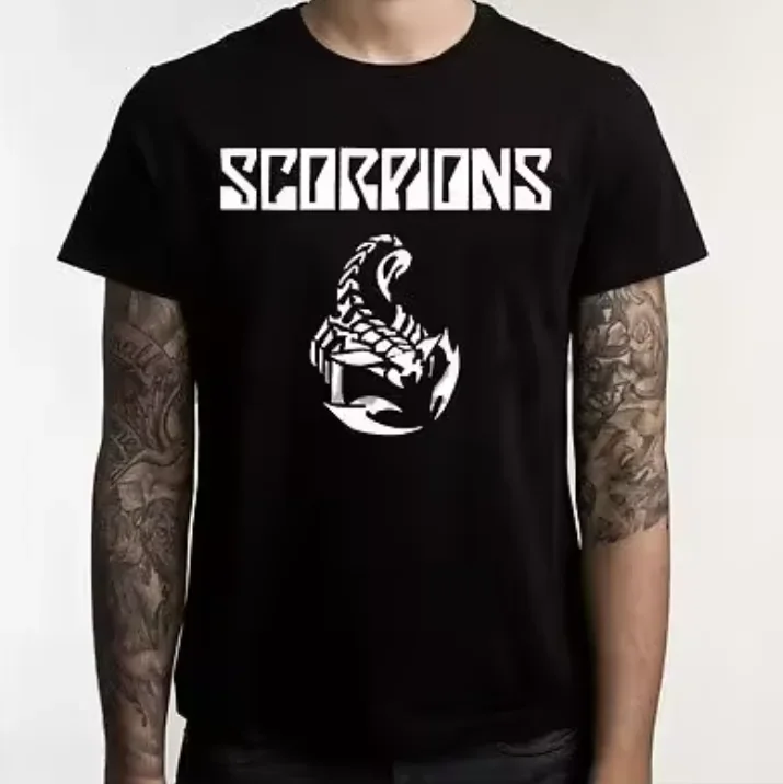 Summer Scorpions T-shirt Hard Rock Men's Women's Black Cotton Tee Shirt Summer Fashion Top Tees New Cotton Tops S-5xl