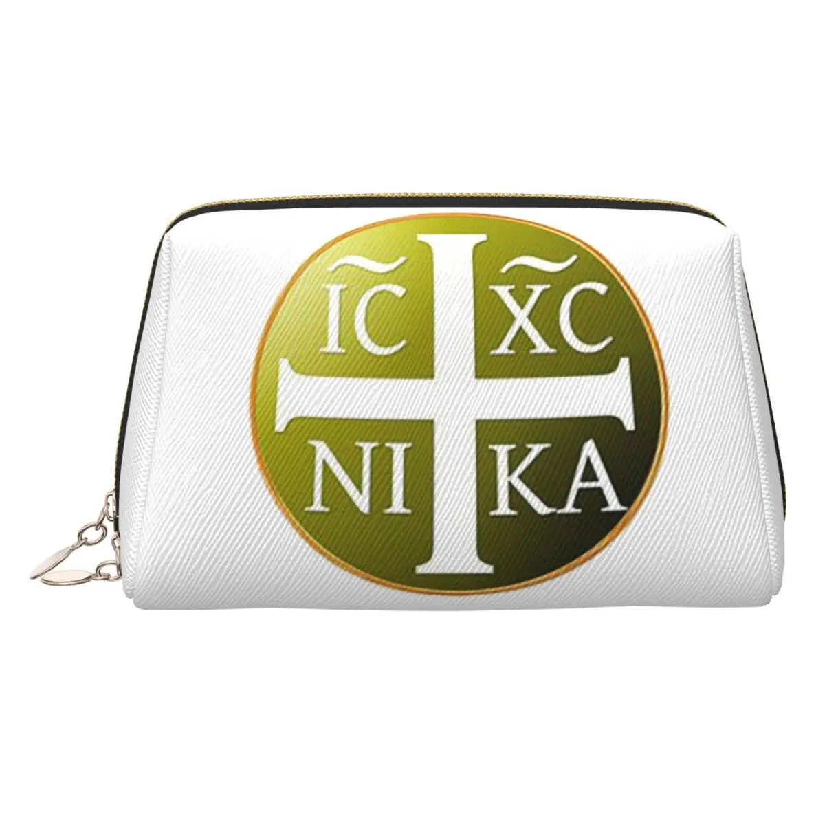 IC XC NIKA Cross Christian Orthodox Jesus Chris Women Cosmetic Bag Travel Makeup Organizer Pouch Toiletry Storage Dopp Kit Box