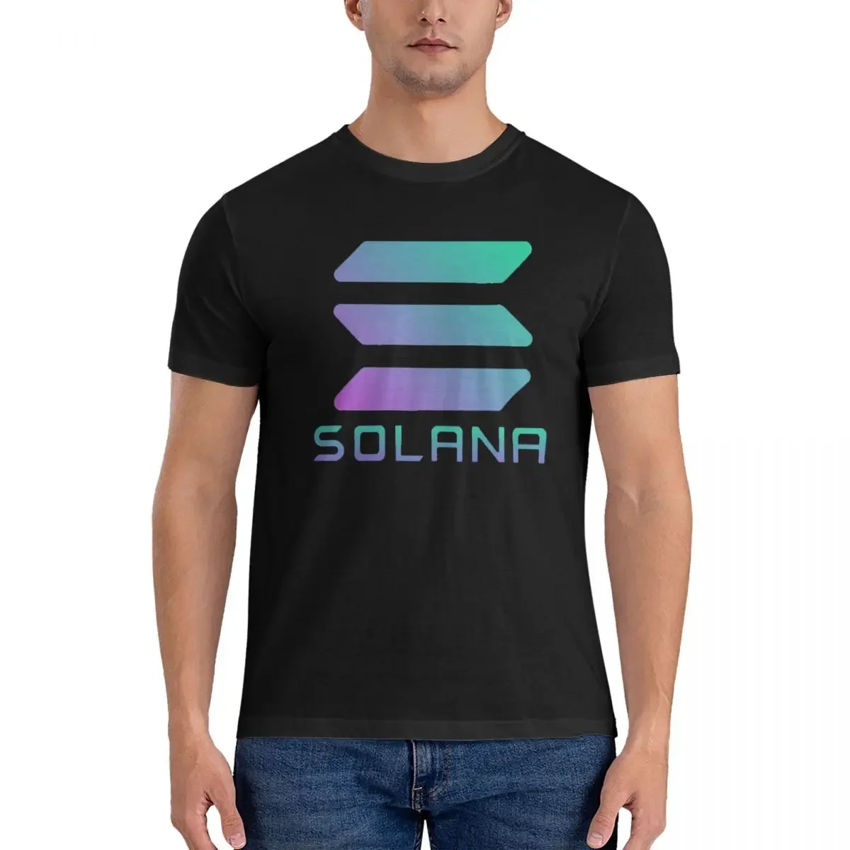 Solana Cryptocurrency - Solana S T-Shirt for Men Cotton Plus Size T Shirts Men's Tees Short Crew Neck Summer Clothes Tops S-6XL