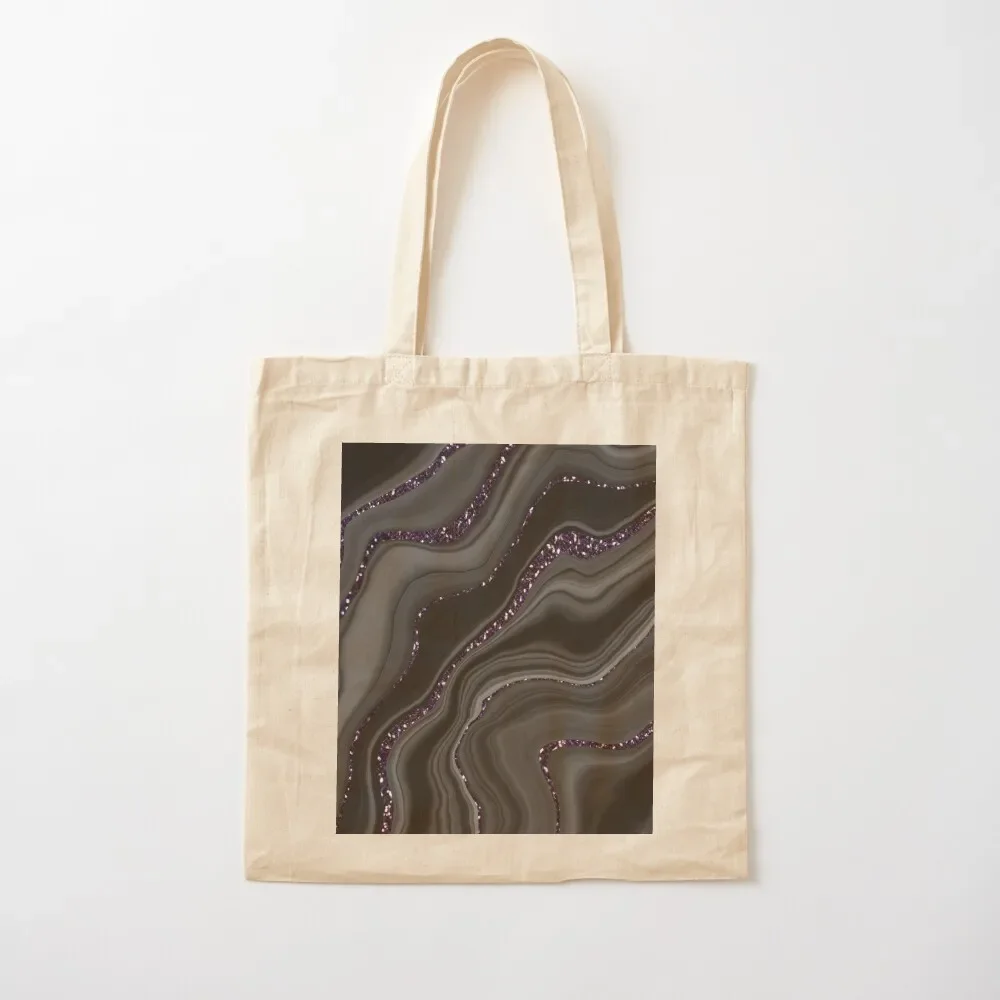 

Liquid Black Gray White Agate Glam Dream #1 (Photo of Glitter Only - Not Reflective) Tote Bag Canvas bag Cloth bag