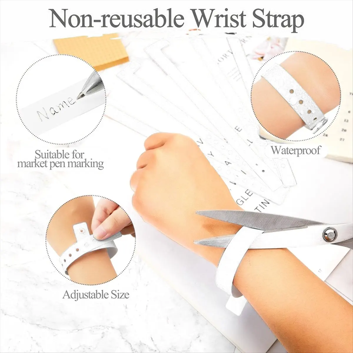 2026 NEW 300 Pcs Neon Plastic Wristbands Vinyl Wristband Colorful Wristbands Plastic Bracelet Party Bracelets,White