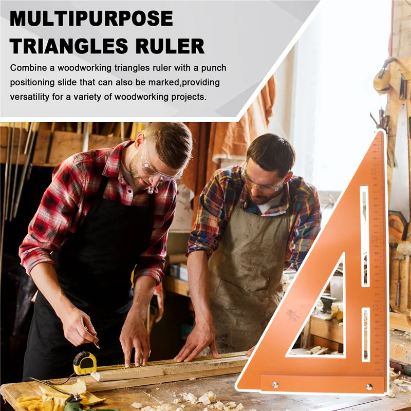

AA01-Multipurpose Triangles Ruler With Positioning Slide Universal Measuring Marking Tool For Carpenters,Layout Measuring