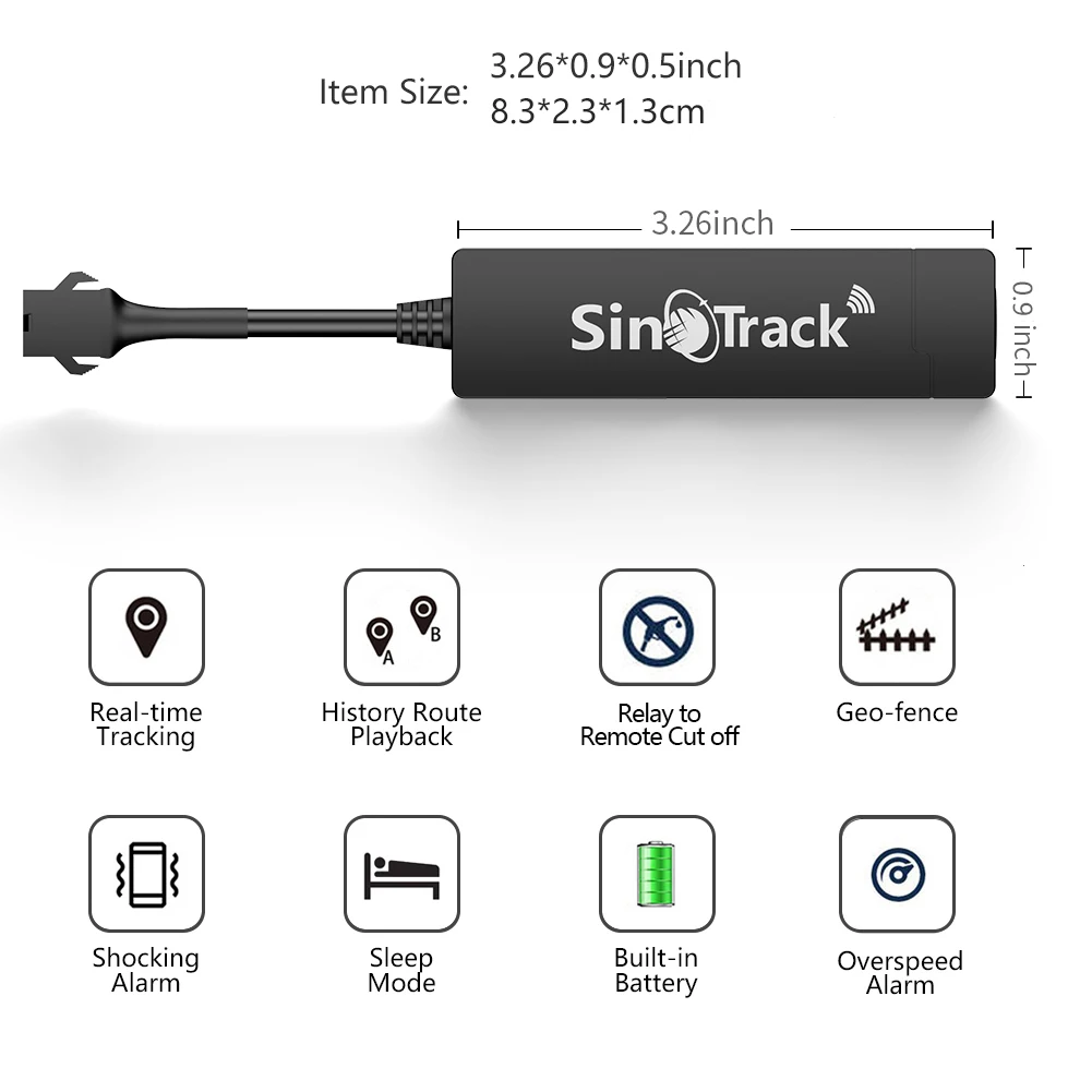 SinoTrack GPS Tracker GSM GPRS Vehicle Tracking Device Monitor Locator Remote Control ST-901A for Motorcycle with free APP