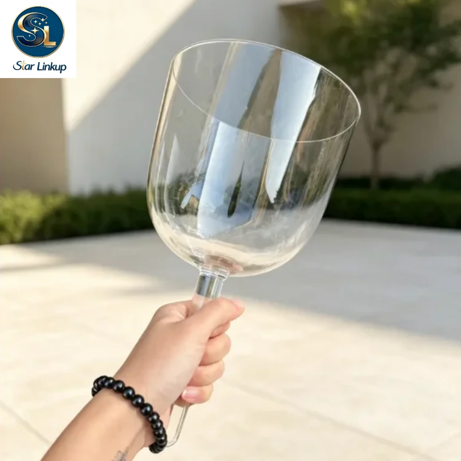 STAR LINKUP 5-6.5inch Transparent Quartz Crystal Chalice Singing Bowl Sound Bowl Meditation Yoga Tibetan Singing Bowl Sound Healing Musical Instrument