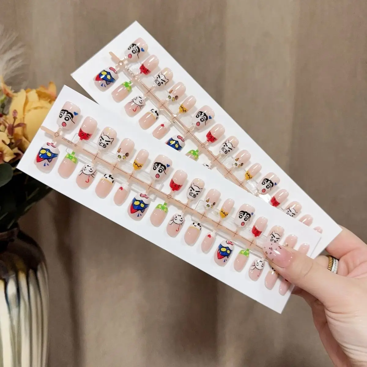 Handmade nail art - short style cute new character cartoon anime finger nail stickers for kids view 3