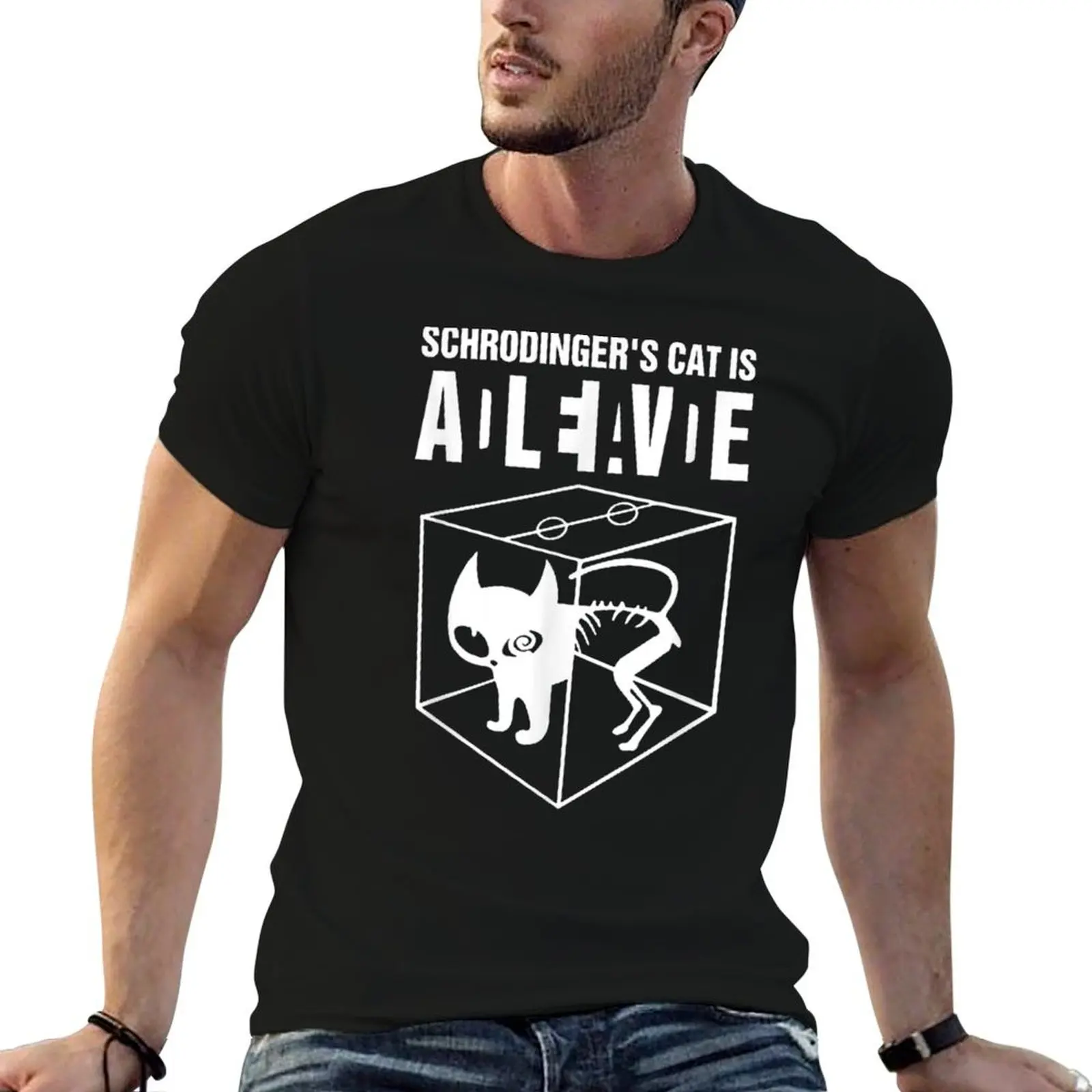 

Schrodingers Paradox T-Shirt Cat shirt brand Geek t cotton luxury shirts Dead funny Is cotton 100% men t Science Alive