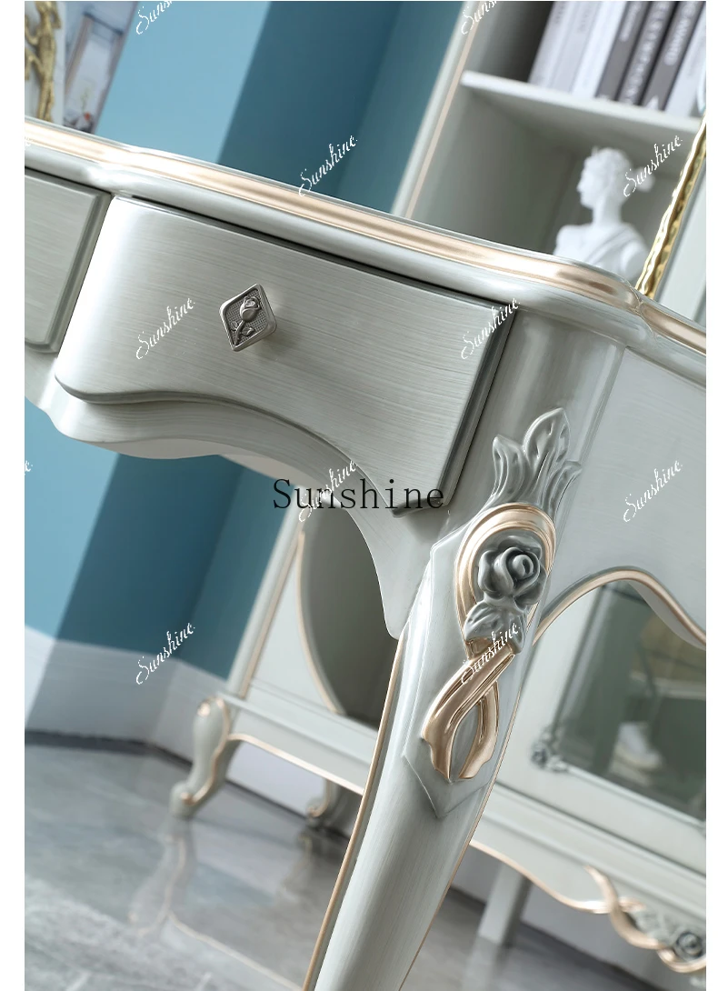 French light luxury study all solid wood calligraphy/computer/boss desk EF3  FT