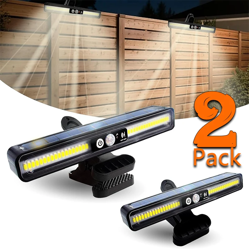 Paquete de 1/2 luces solares para exteriores, 36 luces LED con Sensor de movimiento, IP65, resistente al agua, 3 modos, soporte doble para valla, canalón y jardín