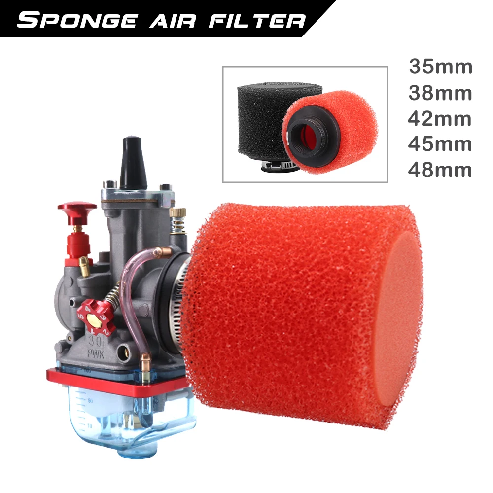 Sclmotos- Motorcycle Carburetor Foam Air Filter 35 38 42 45 48mm Sponge Cleaner Moped Scooter Dirt Pit Bike Kayo BSE GY6 DIO