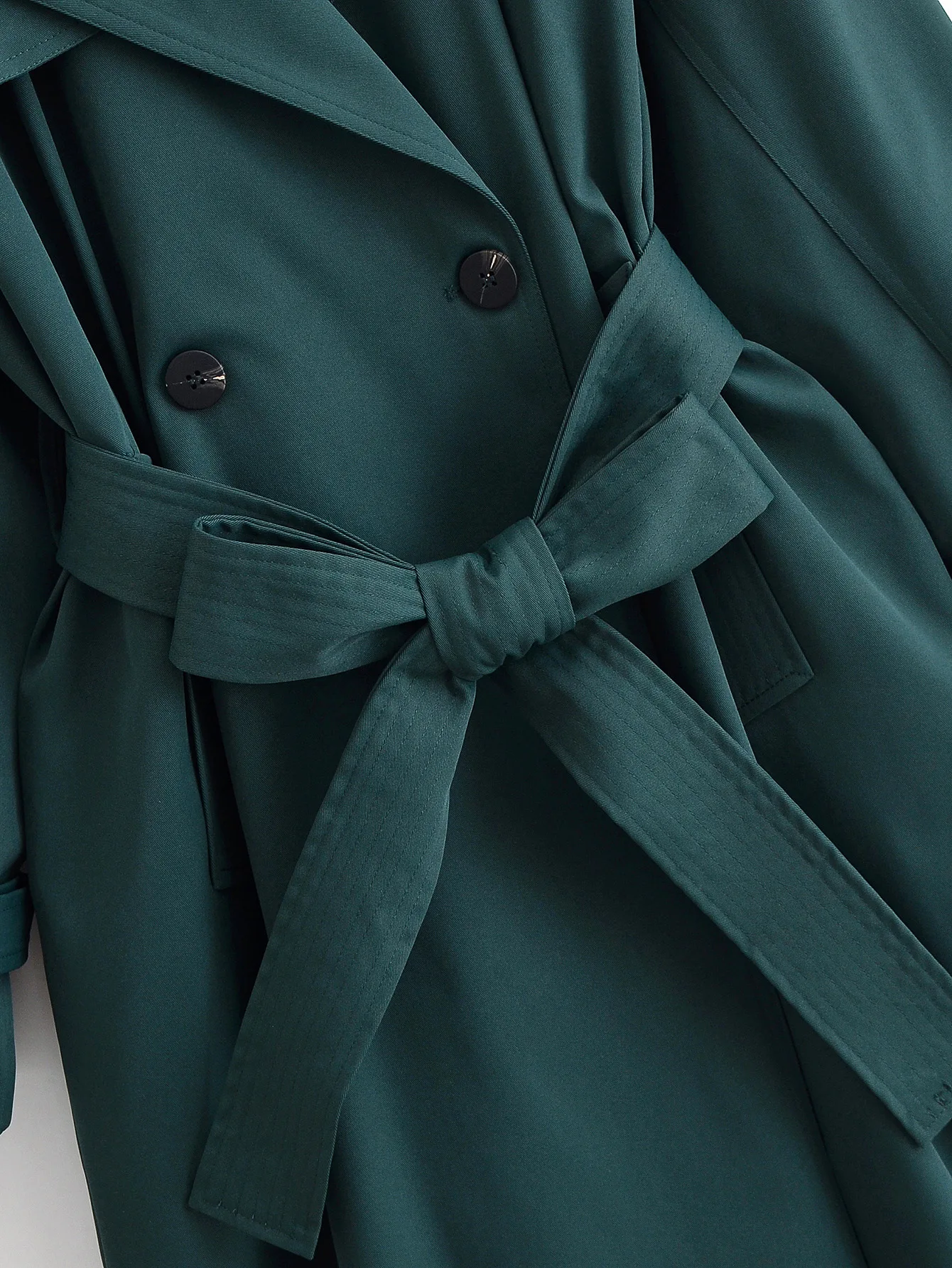 Mode jas met dubbele rij knopen Elegante lange trenchcoats voor dames Nieuw met riem Effen jas Street Style windjack