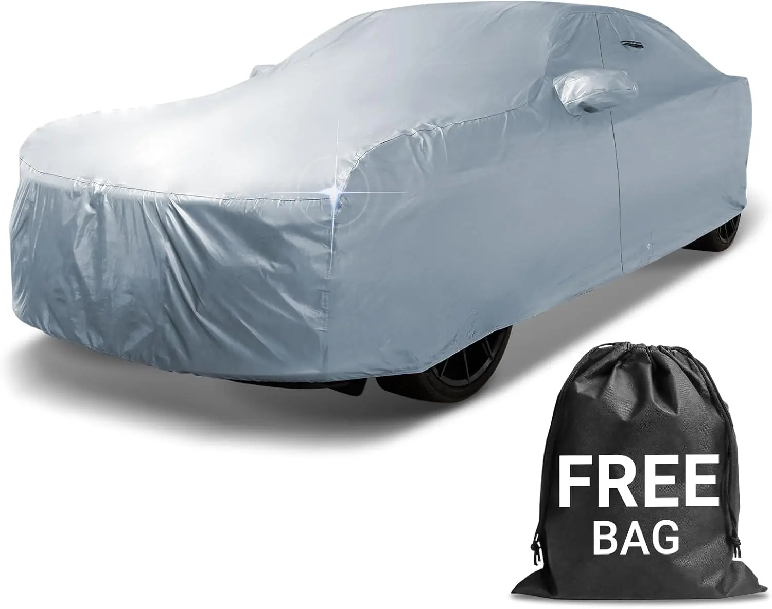 

18-Layer All Weather Car Cover Waterproof, UV Protection, Secure Fit for Sedans, Size C28