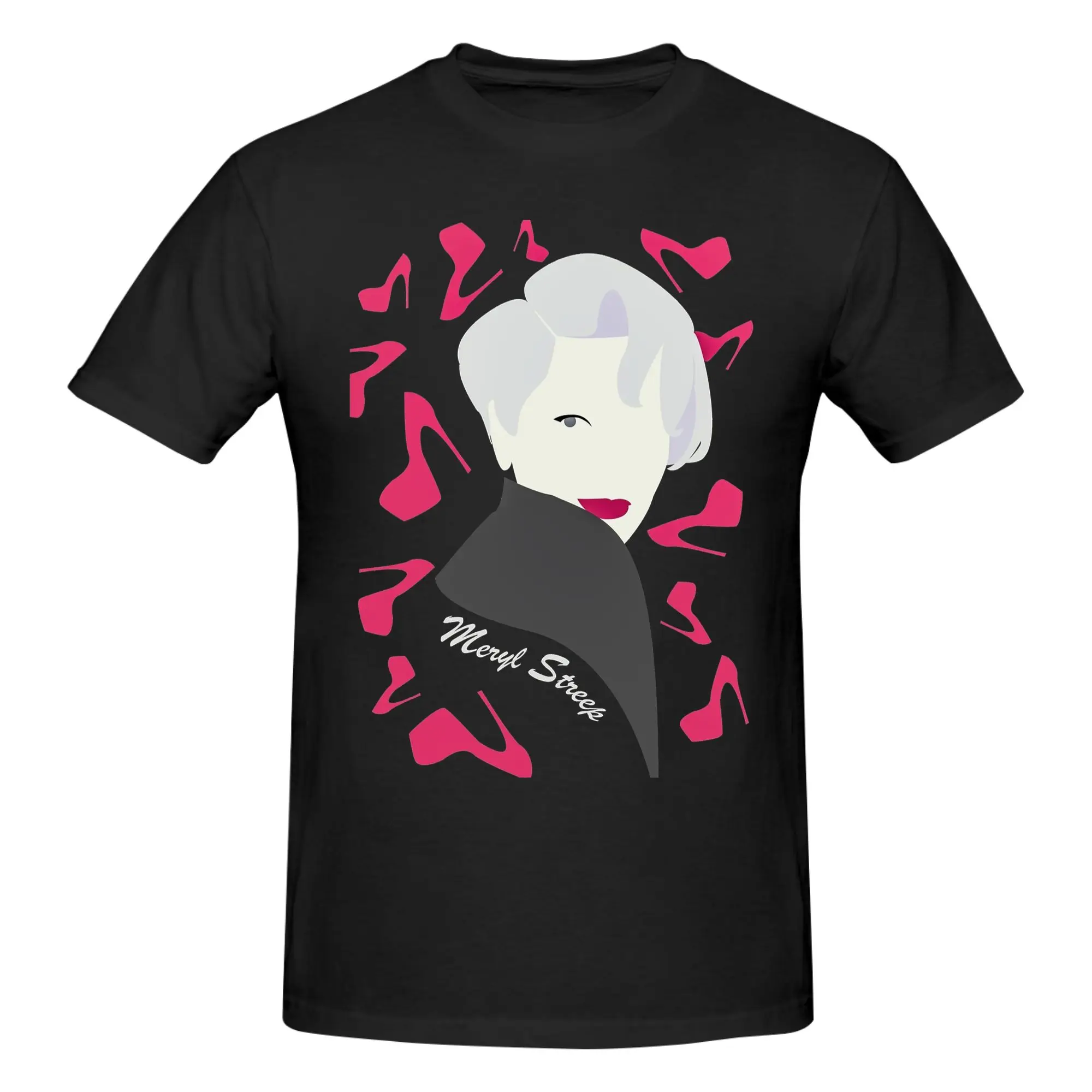 1 Piece Meryl Streep Funny Graphic 100% Cotton T-Shirt Movie Devil Wears Heels  Tops Tees For Men