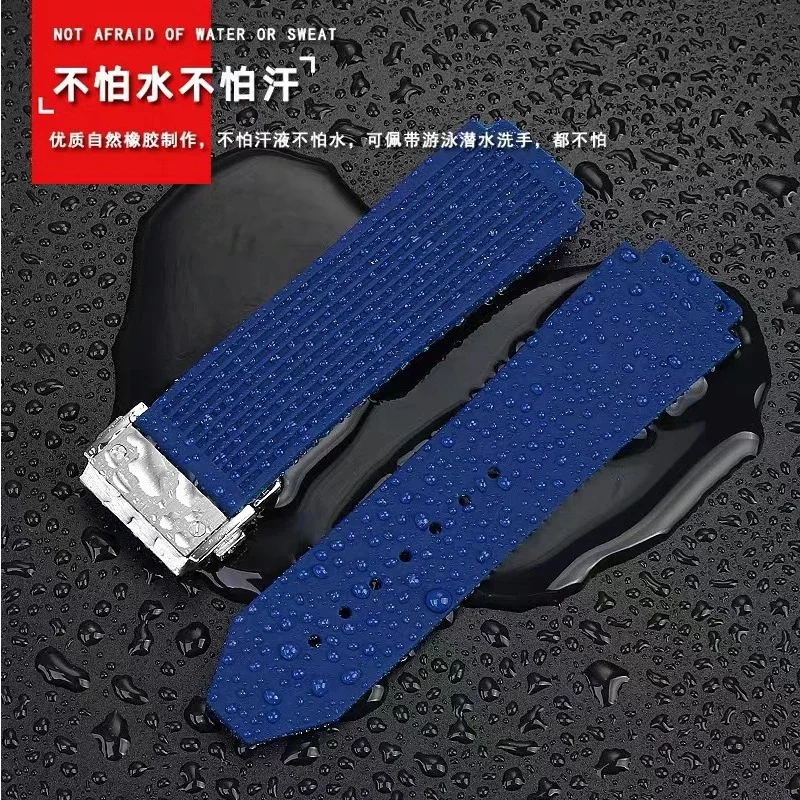 Watchband for HUBLOT BIG BANG Silicone  26*19mm Waterproof Men's Watch Strap Chain Watch Rubber Bracelet wristband